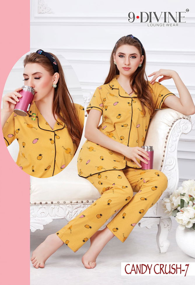 9 Divine Candy Crush  Night Suits Daily Wear Cotton Printed Collection